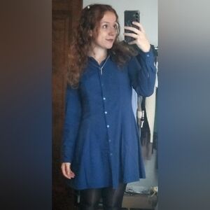 Abercrombie And Fitch Button-up Blue Dress